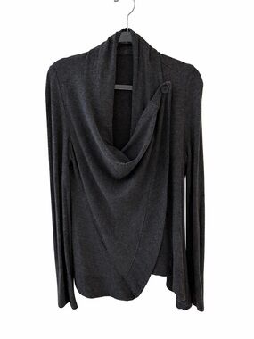 Alo Yoga Peak Wrap Button Cardigan Gray